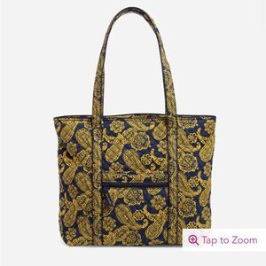 Vera Bradley Vera Large Tote Bag in Navy/Gold Bandana NWT